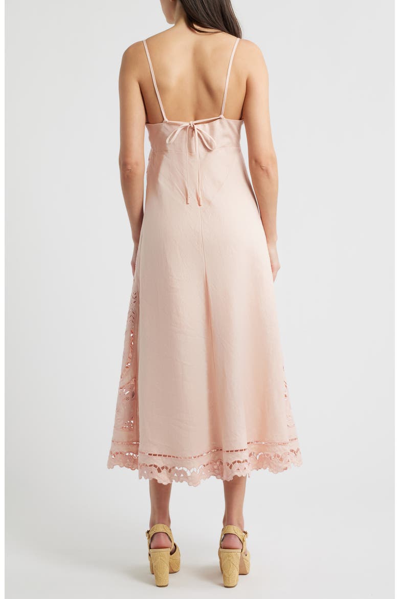 farm rio pink richelieu midi dress FARM Rio Richelieu Slip Midi Dress