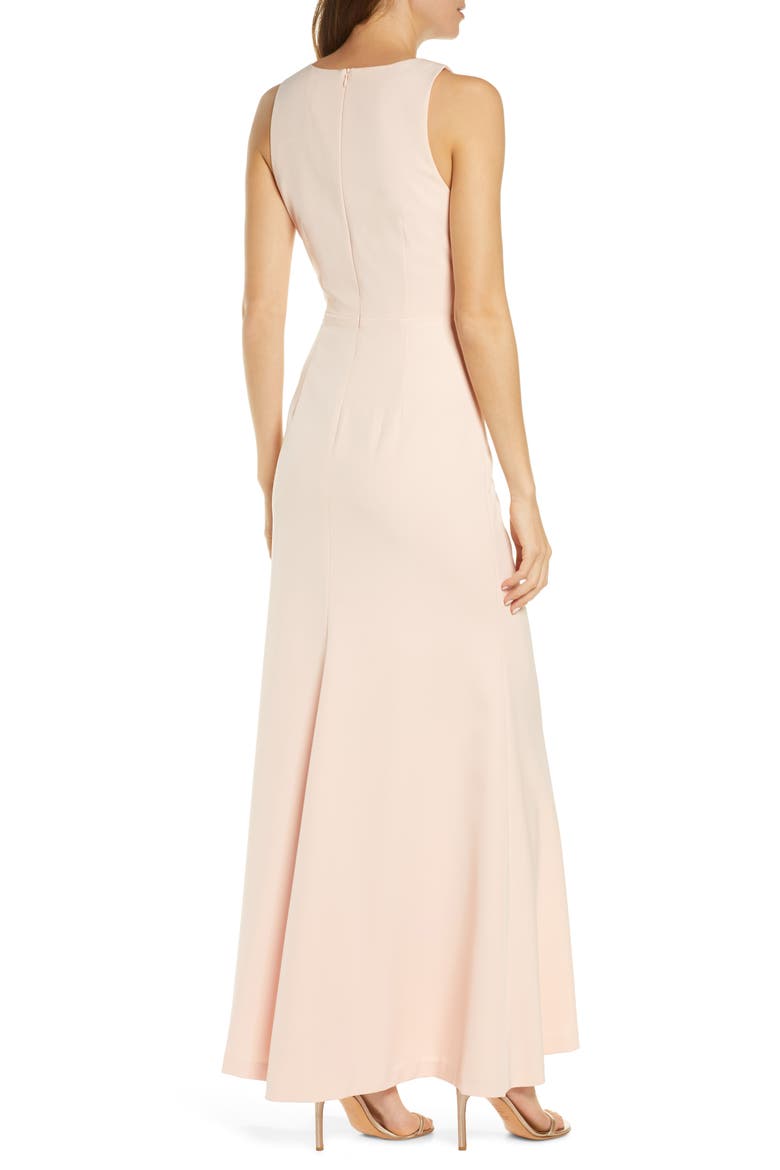 Ruffle Slit Trumpet Gown, Alternate, color, BLUSH