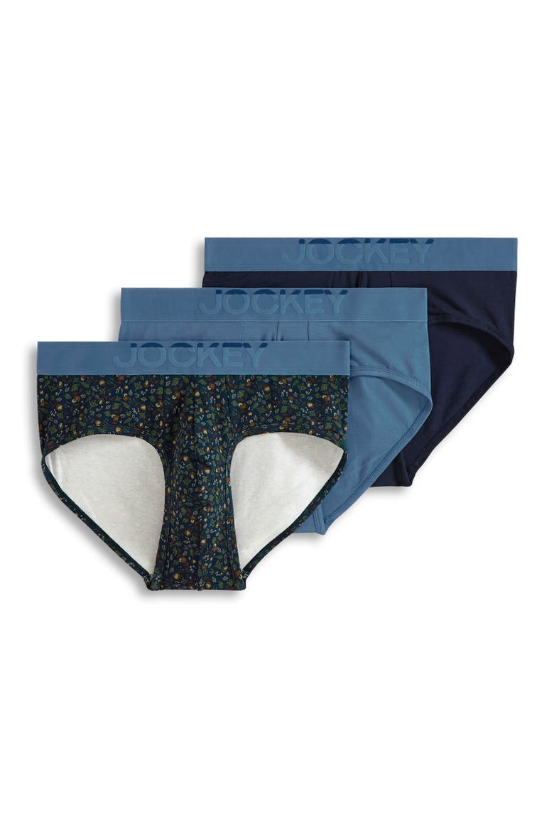 Mens Cotton Stretch Brief - 3 Pack, Main, color, Fun Forage