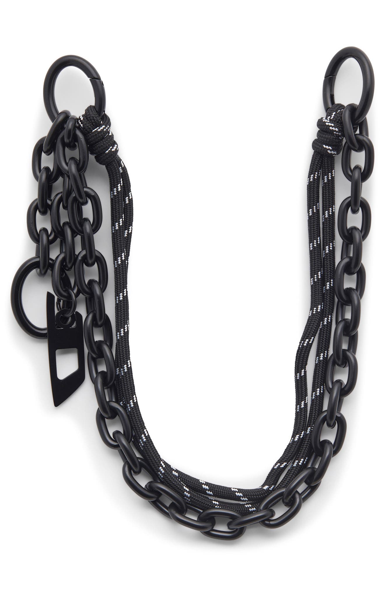 DIESEL<sup>®</sup> Cord & Chain Bag Charm, Main, color, Black