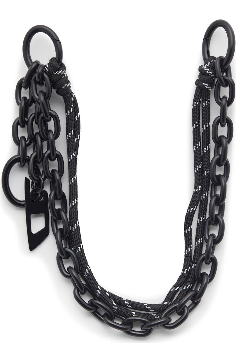 DIESEL<sup>®</sup> Cord & Chain Bag Charm, Main, color, Black
