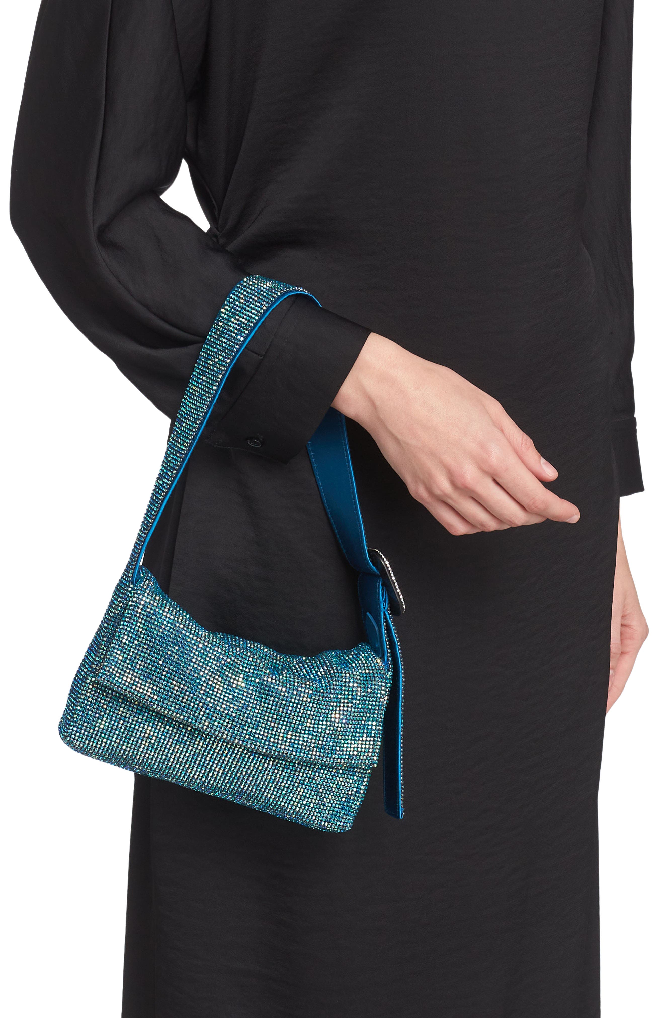 Benedetta Bruzziches Vitty La Mignon Crystal Mesh Shoulder Bag, Alternate, color, 