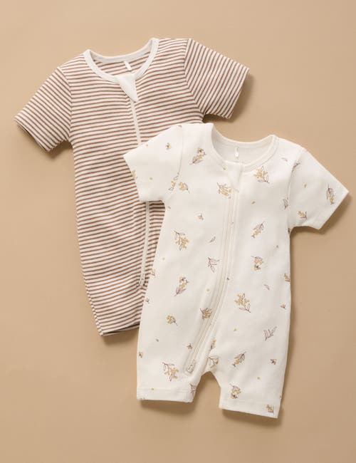 Purebaby 2 Pack Short Zip Romper