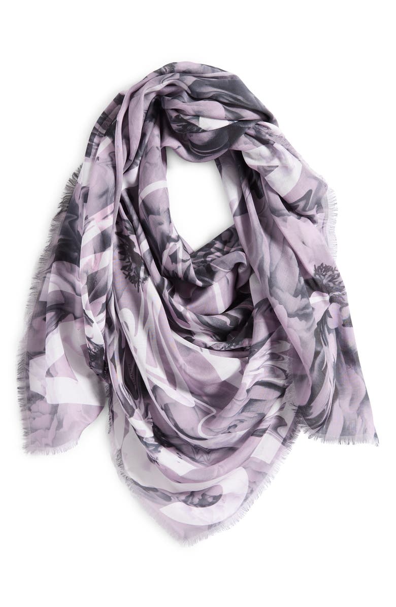 AllSaints Bloom Blush Square Scarf, Alternate, color, 