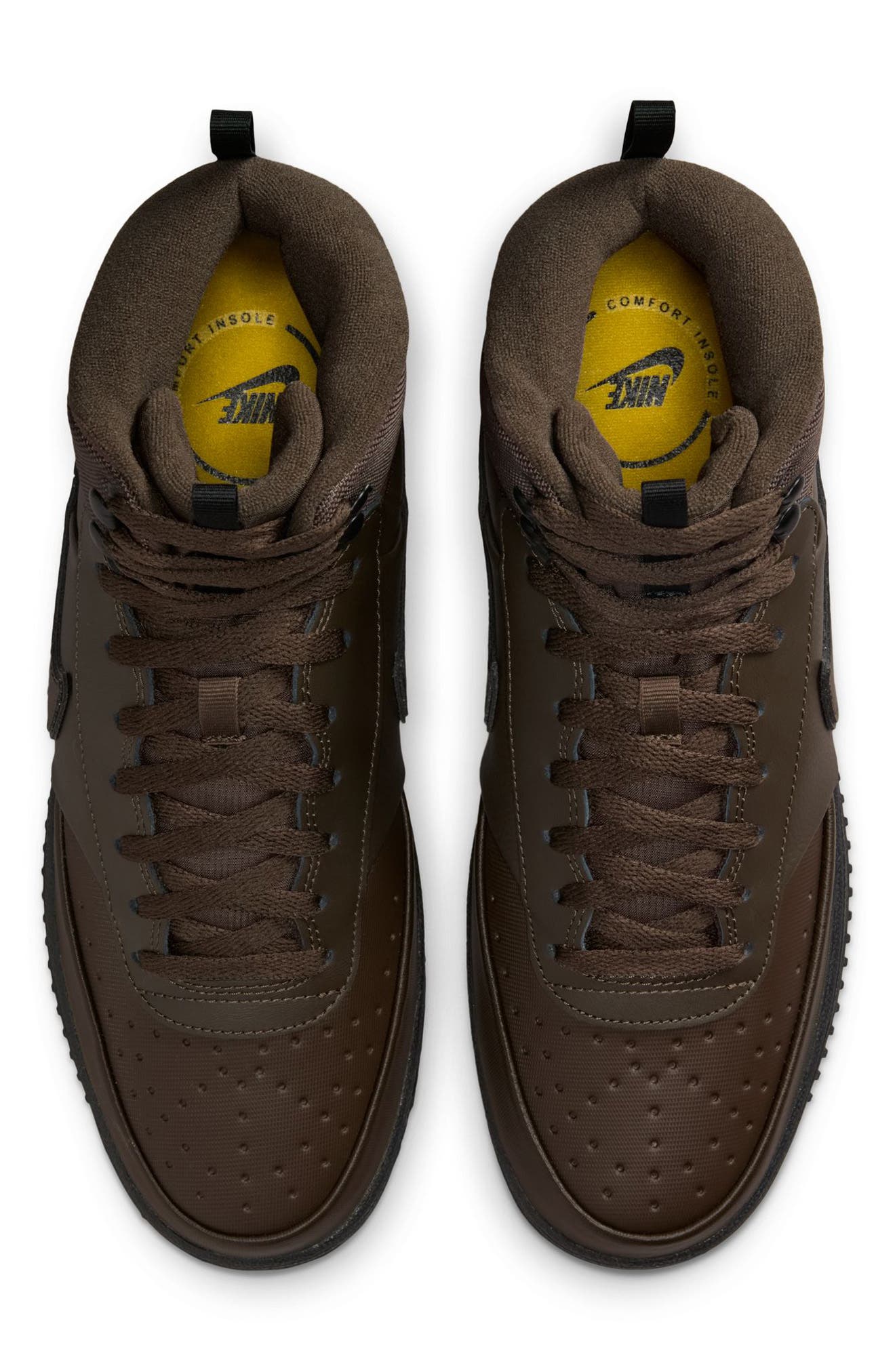 Nike Court Vision Mid Winter Sneaker, Alternate, color, Dark Hazel/ Black