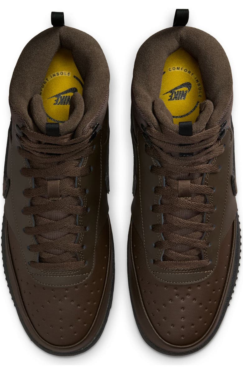 Nike Court Vision Mid Winter Sneaker, Alternate, color, Dark Hazel/ Black