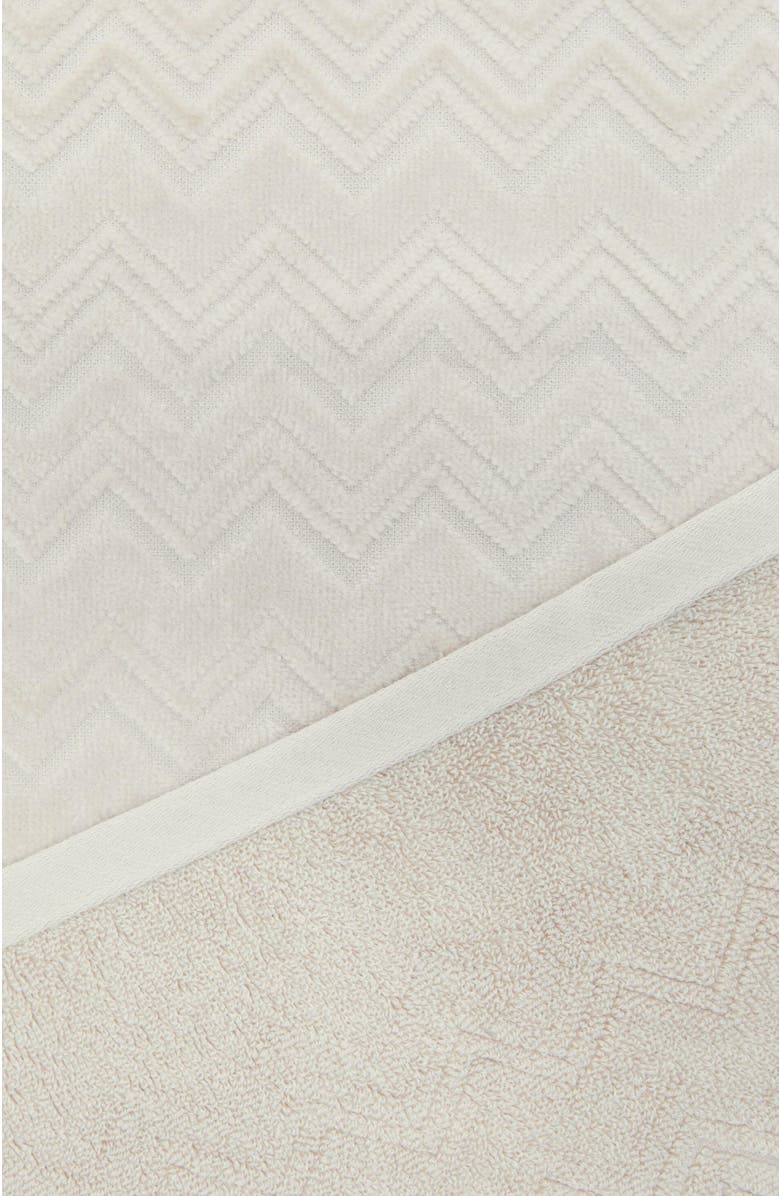 Missoni Home Chalk 2-piece Bath Towel Set In Cotton Terry With Zigzag Pattern, Alternate, color, Brown