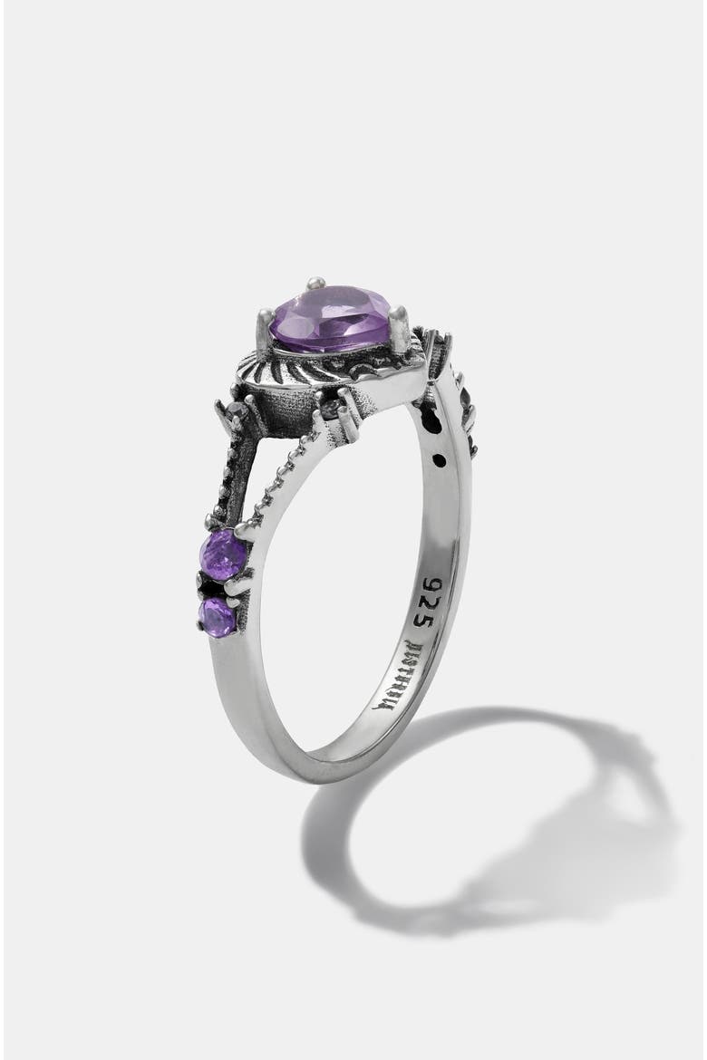 Devotion Sterling Silver Amethyst Ring, Alternate, color, Silver