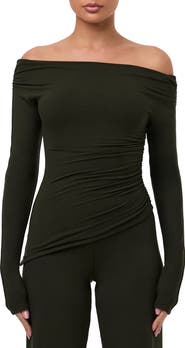 Naked Wardrobe Off the Shoulder Ruched Top