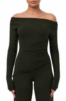 Naked Wardrobe Off the Shoulder Ruched Top