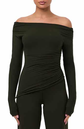 Naked Wardrobe Off the Shoulder Ruched Top