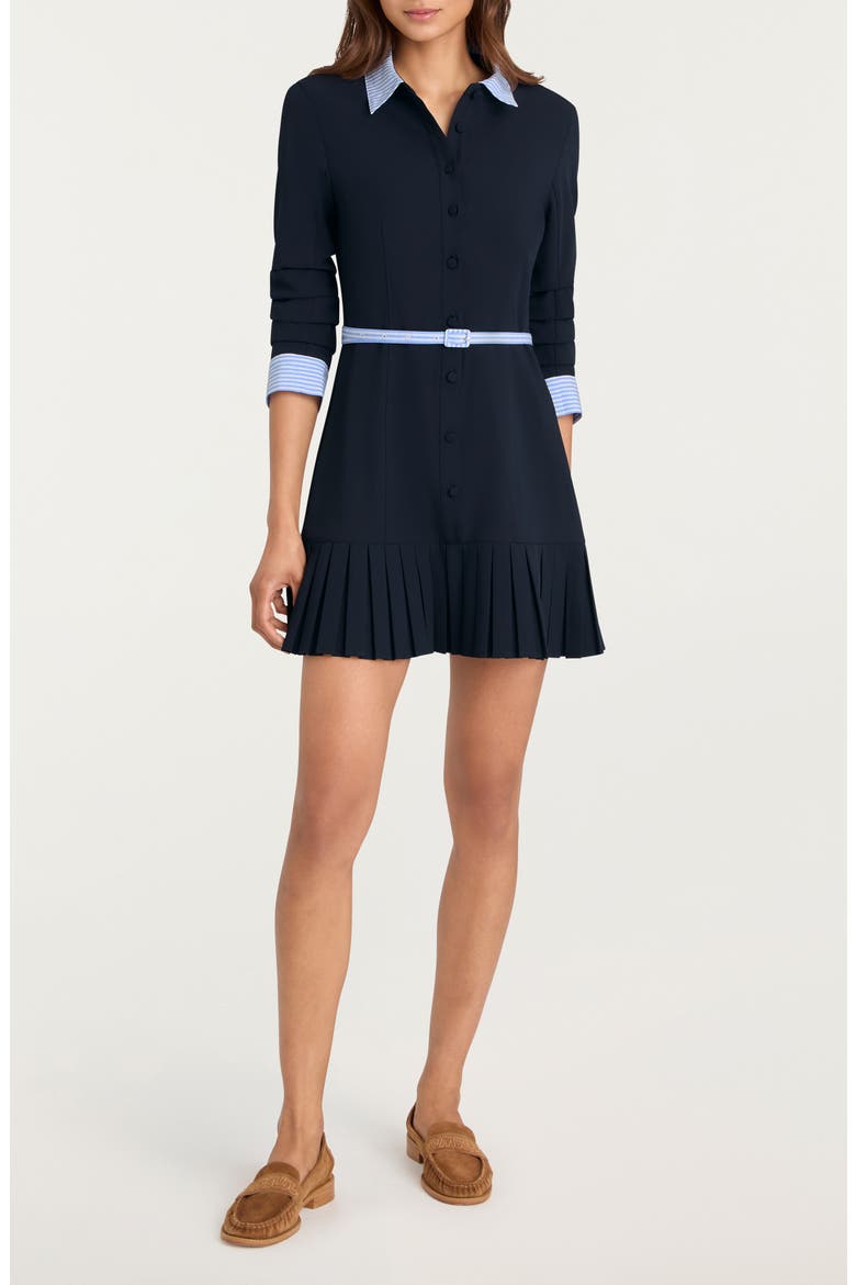 Lucilla Belted Shirtdress, Main, color, NAVY/ BLUE STRIPE