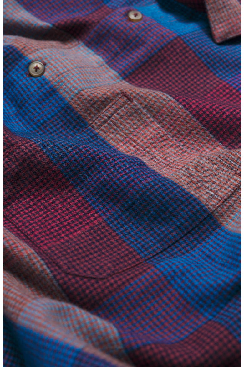 Fathomer Check Organic Cotton Flannel Button-Up Shirt, Alternate, color, TRYSTAN CONKER