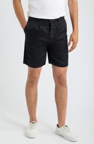 ALEX CRANE Alta Pleated Linen Shorts