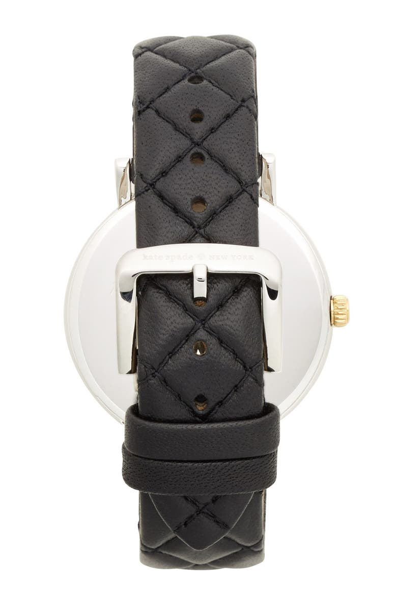 Kate Spade New York 'metro grand' quilted strap watch, 38mm, Alternate, color, 