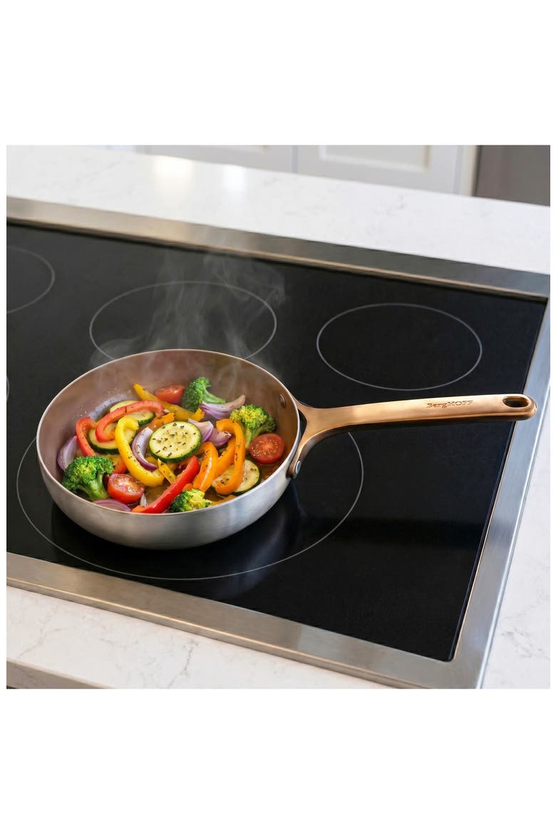Belly Tri-Ply Stainless Steel Skillet, Alternate, color, WARM BLUSH