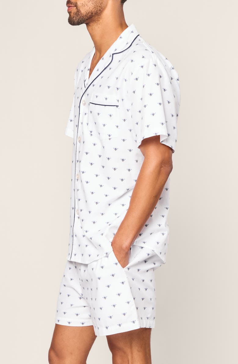 Petite Plume Buzzing Bees Cotton Short Pajamas, Alternate, color, White