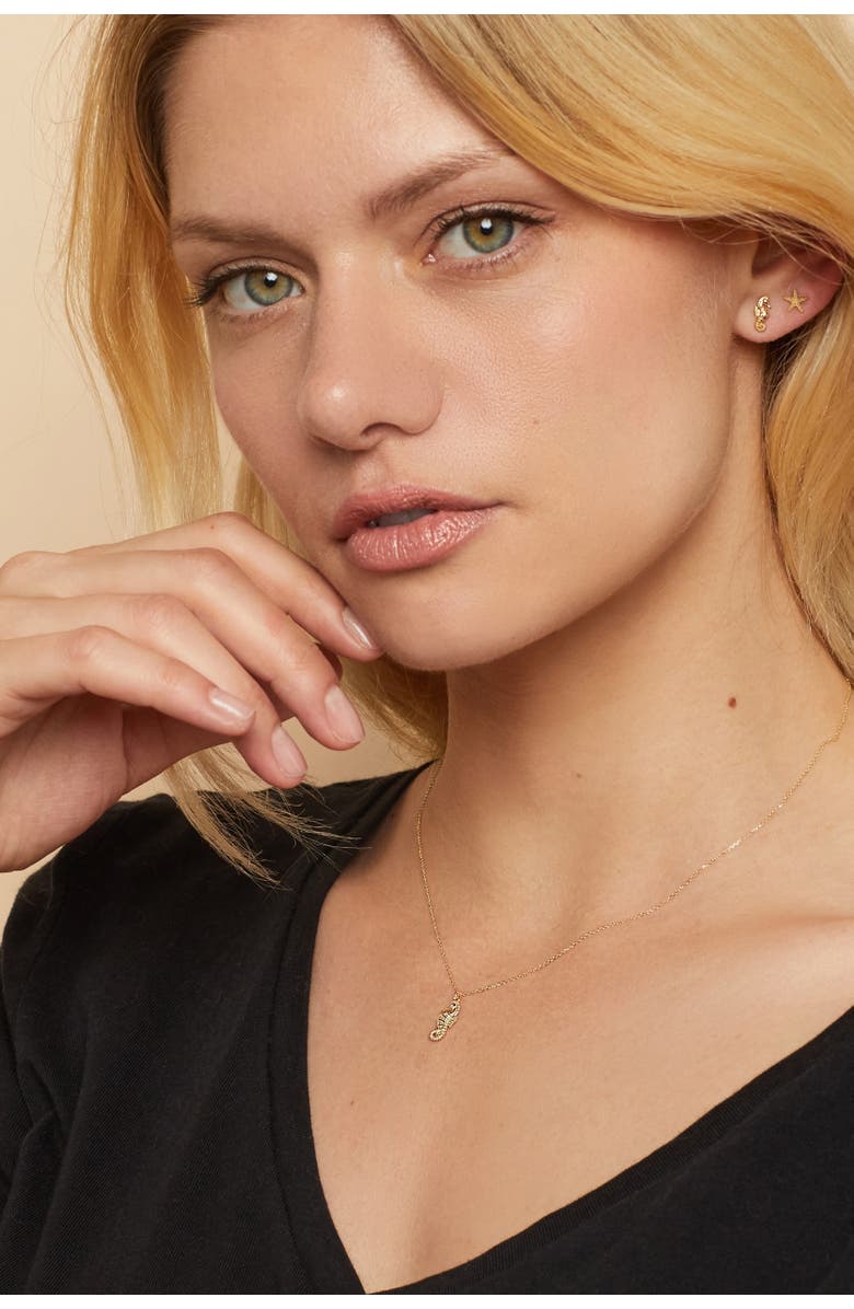 Oradina 14K Yellow Gold Starfish Studs, Alternate, color, Yellow Gold