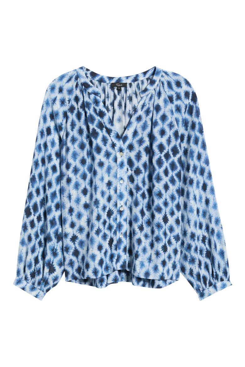 Saint Shibori Print Top, Alternate, color, SAPPHIRE SHIBORI