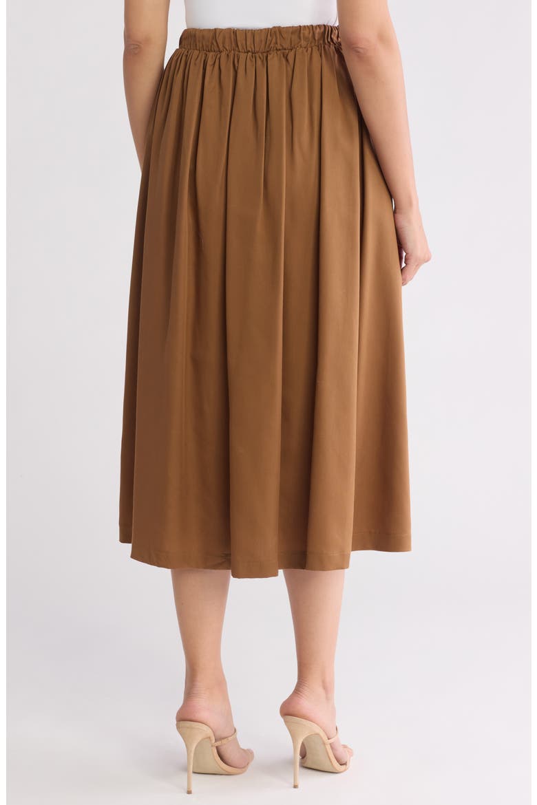 Flared A-Line Midi Skirt, Alternate, color, RUST
