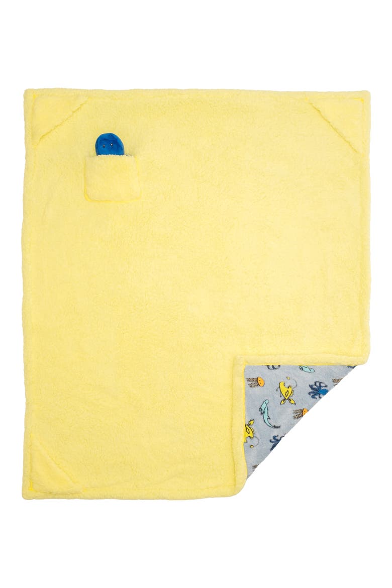 Glow in the Dark Print Reversible Fleece Baby Blanket, Alternate, color, EVERYTHING PRIMROSE