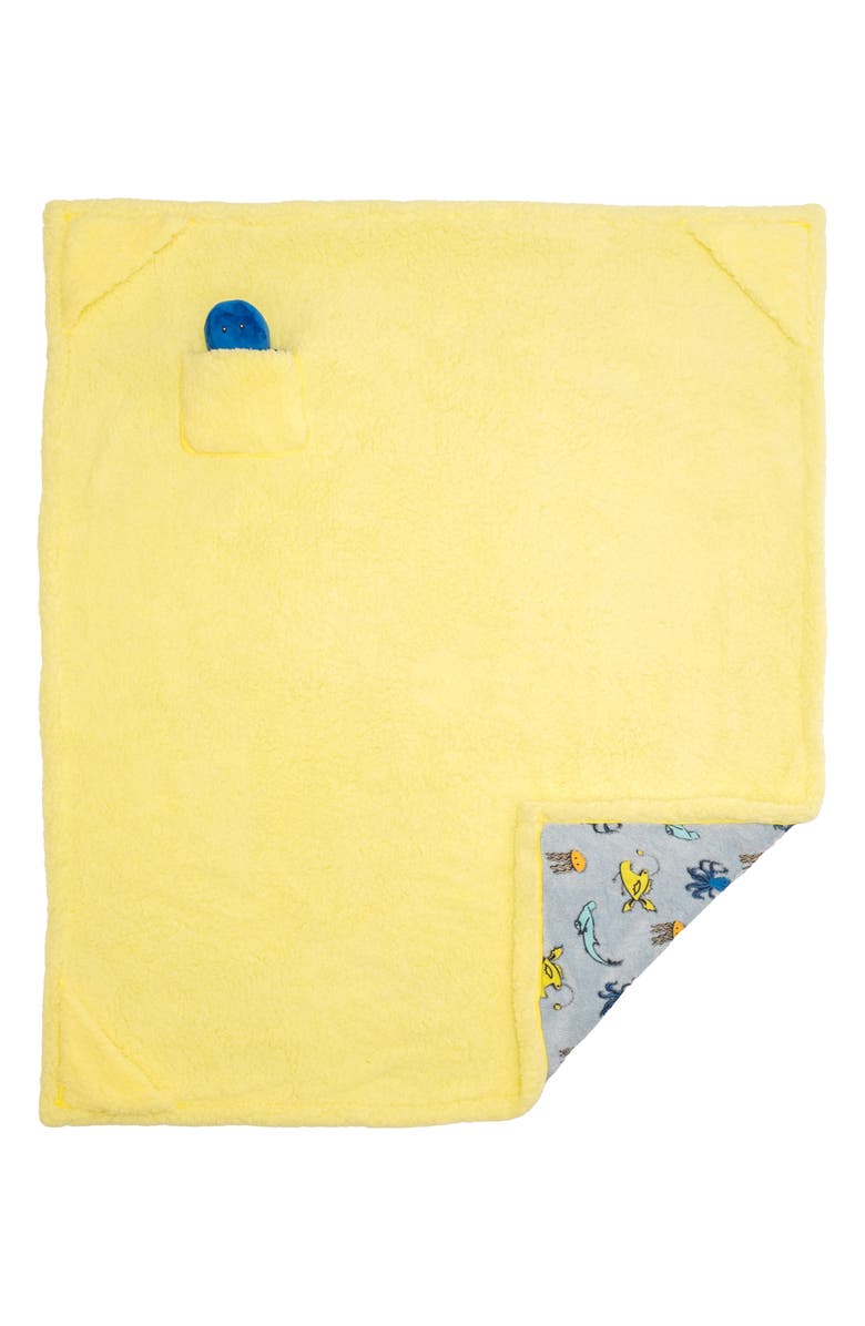 mimish Glow in the Dark Print Reversible Fleece Baby Blanket, Alternate, color, Everything Primrose