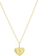CANDELA JEWELRY 10k Gold Puffed Heart Pendant Necklace