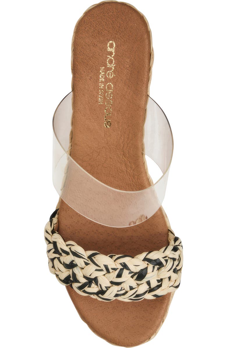 André Assous Anfisa Wedge Sandal, Alternate, color, Clear/Black/Natural