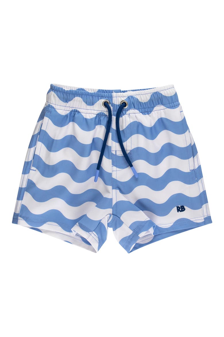 Kids' Print UPF 50+ Swim Trunks, Main, color, BLUE