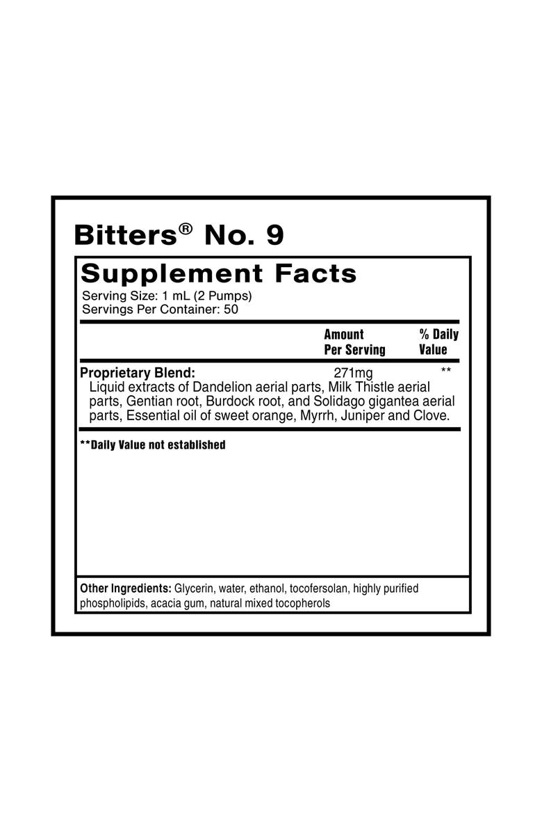 Quicksilver Scientific Bitters No 9 Fast Acting Liposomal Digestive Support Supplement, Alternate, color, NO COLOR
