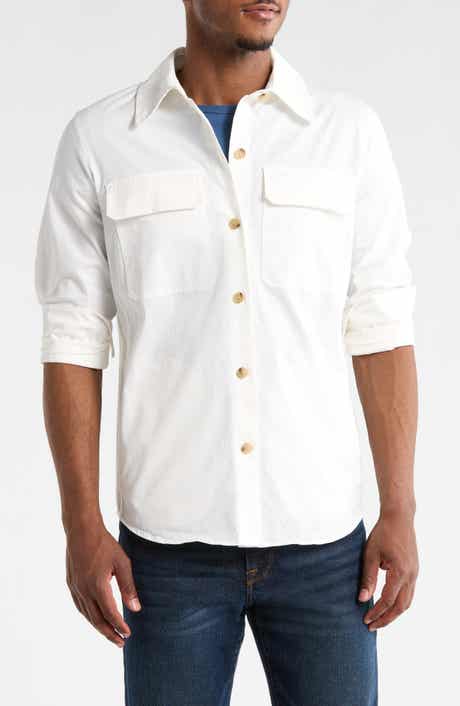 Washed Cotton Blend Shirt Jacket