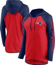 FANATICS Women's Fanatics Red/Navy New England Patriots Script Full-Zip Hoodie