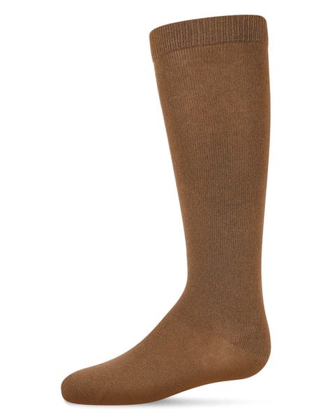 Ribbed Classic Solid-Color Knee High Sock
