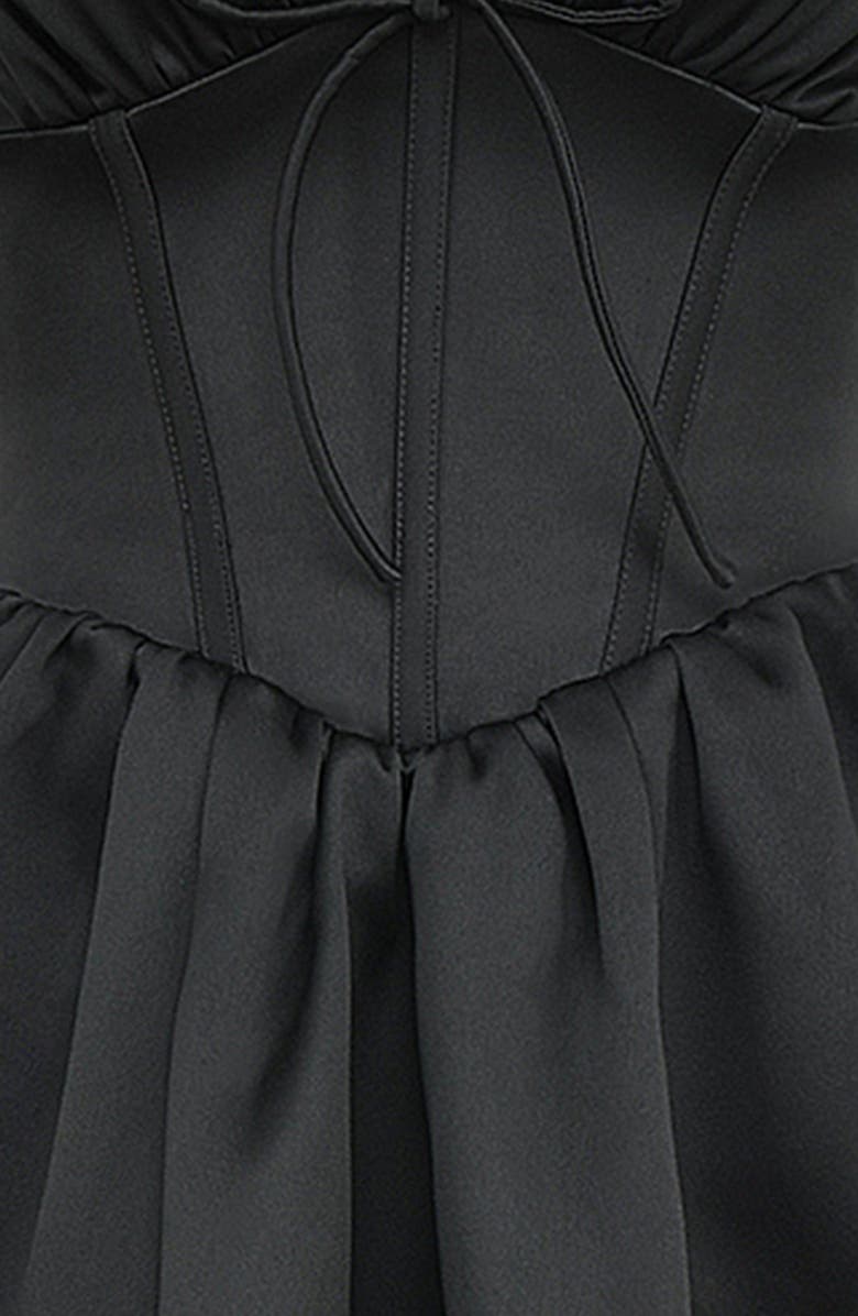 HOUSE OF CB Emmeliette Corset Satin Minidress, Alternate, color, Black