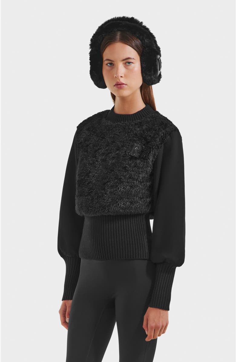 Rudsak Florence Plush Crewneck Sweater, Alternate, color, Black