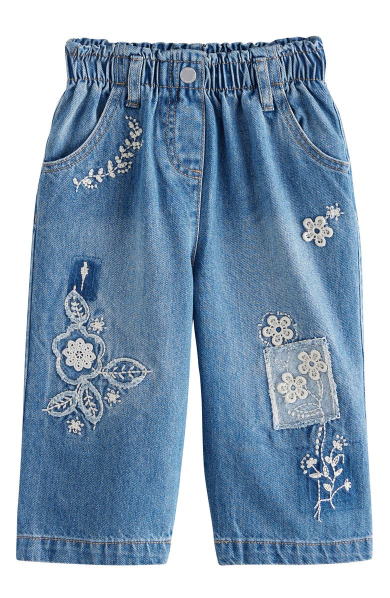 NEXT Kids' Flower Embroidered Jeans, Main, color, 
