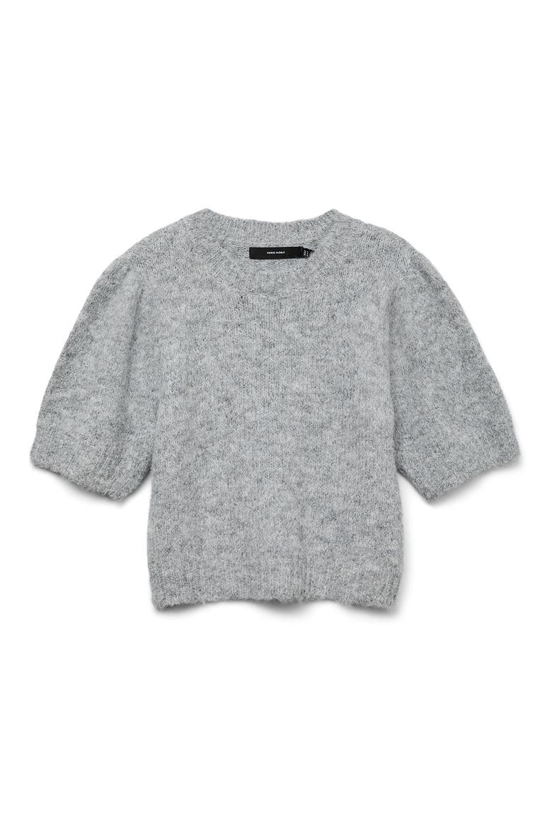 Novah Short Sleeve Sweater, Alternate, color, MEDIUM GREY MELANGE
