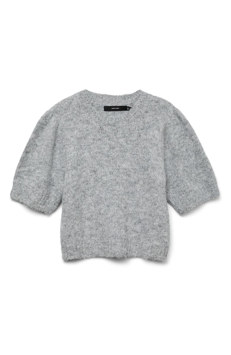 VERO MODA Novah Short Sleeve Sweater, Alternate, color, Medium Grey Melange