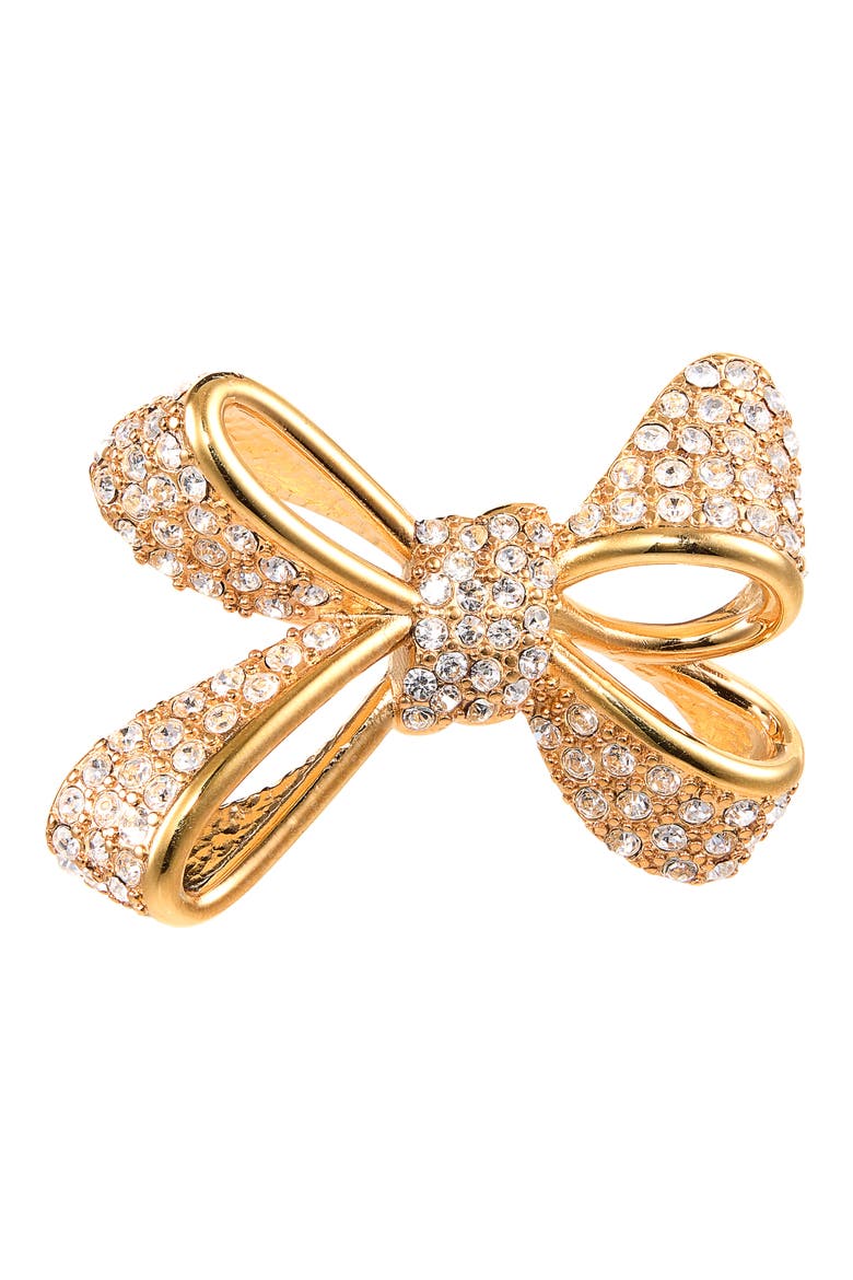 Small Pavé Crystal Bow Earrings, Alternate, color, CRYSTAL