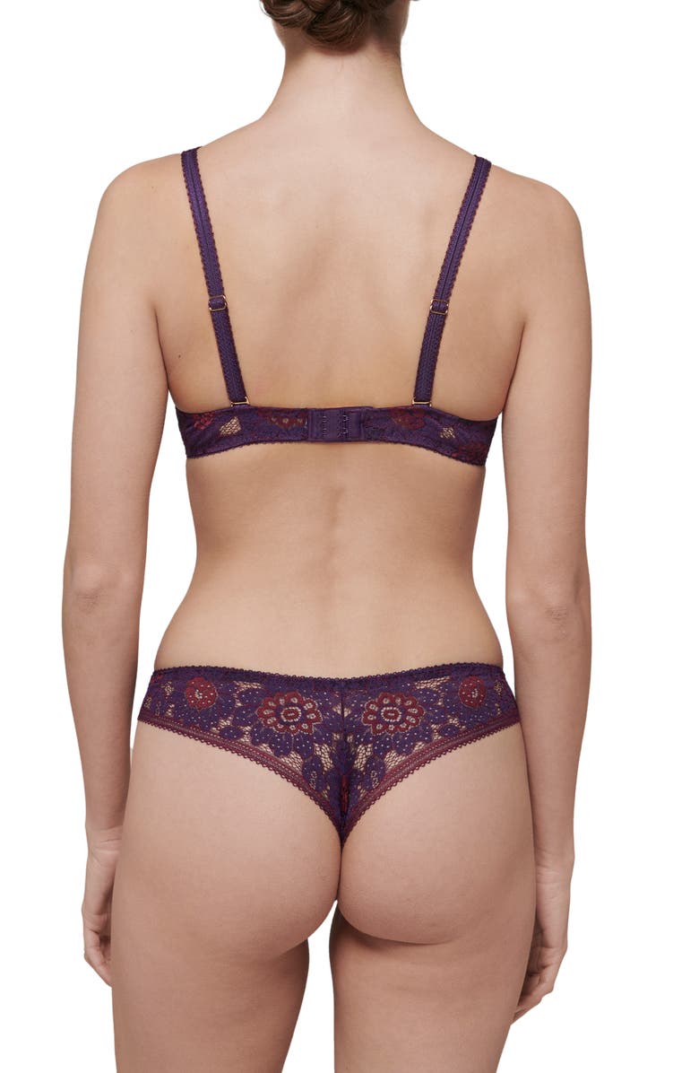 Simone Perele Festive Triangle Underwire Plunge Bra, Alternate, color, Euphoria Purple