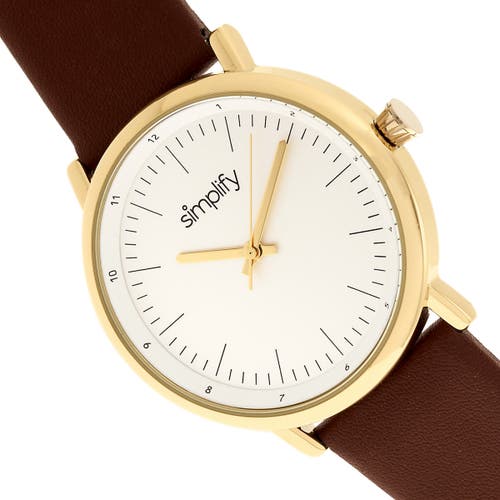 Simplify Unisex The 6200 Watch In White/brown