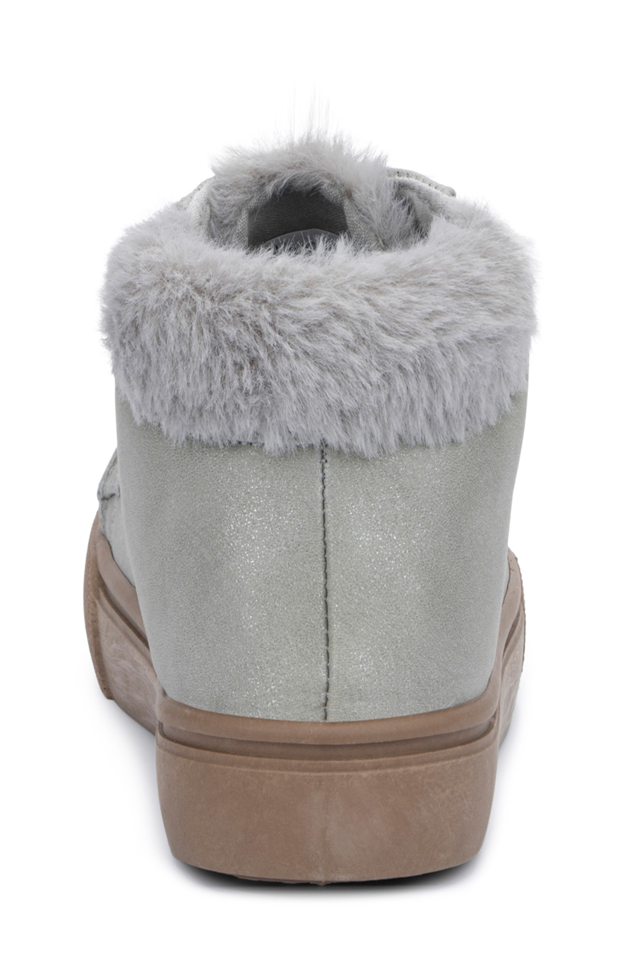 OLIVIA MILLER Kids' OMG Faux Fur Cuff Sneaker, Alternate, color, Grey