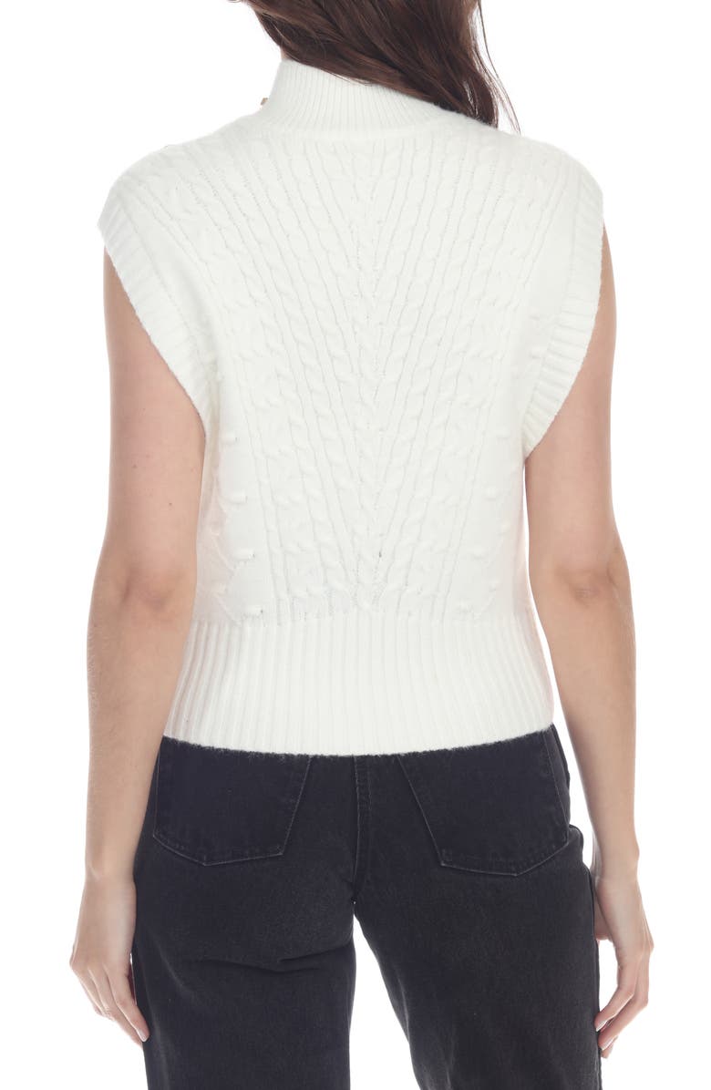 RAIN AND ROSE Cable Stitch Sweater Vest, Alternate, color, White