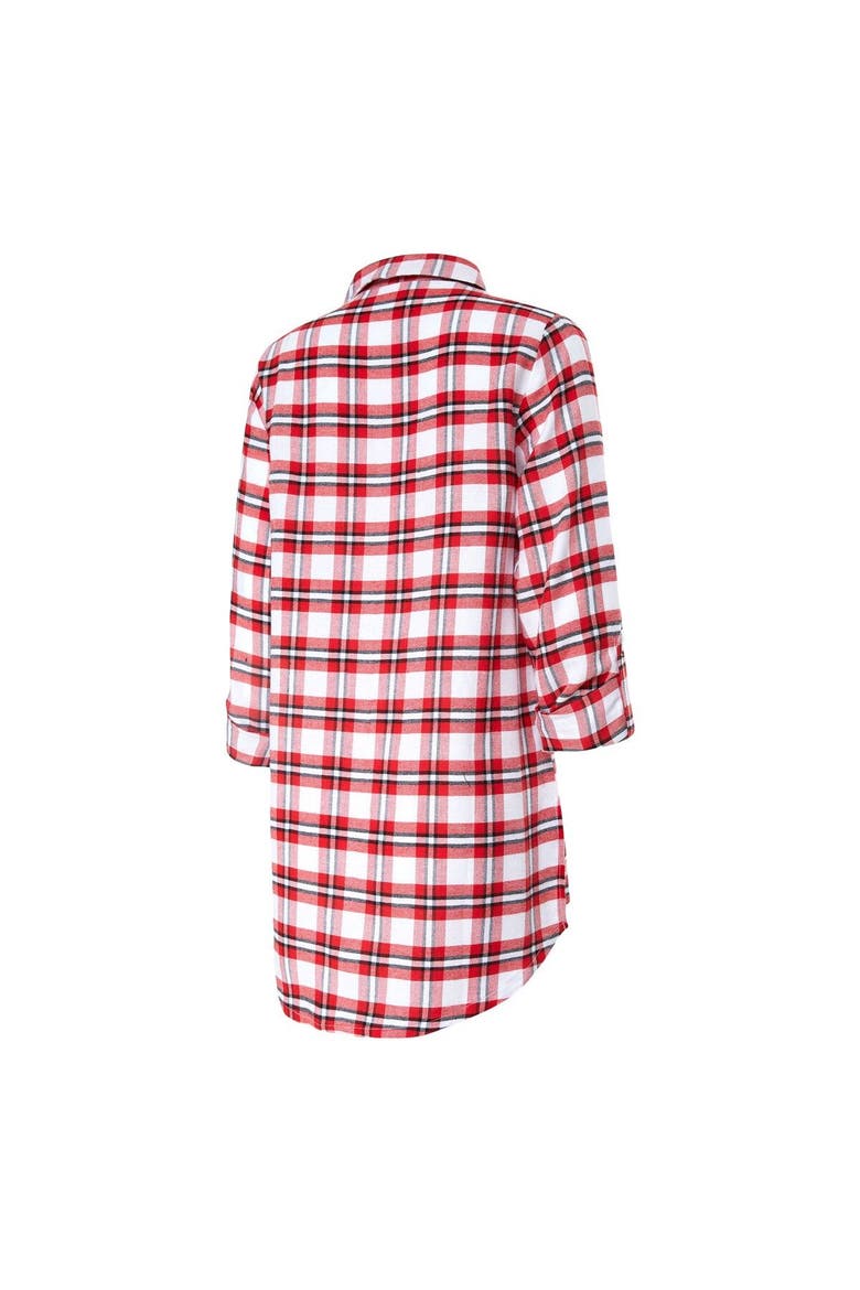 Women's Concepts Sport Red Tampa Bay Buccaneers Sienna Plaid Full-Button Long Sleeve Nightshirt, Alternate, color, Red