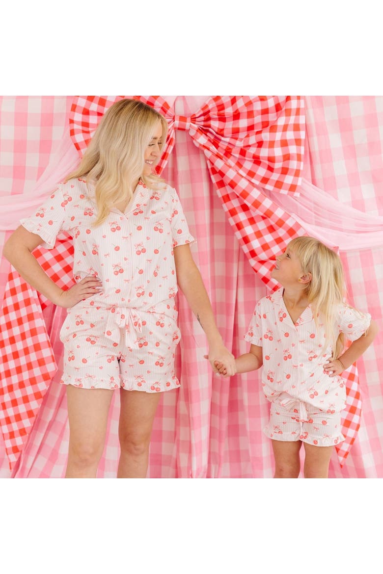Cherry Bows Women's Two-Piece Set, Alternate, color, Soft Pink