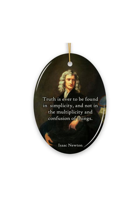 Isaac Newton Truth In Simplicity Quote Oval Ornament