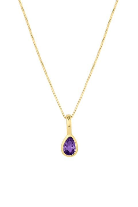 Teardrop Birthstone Necklace