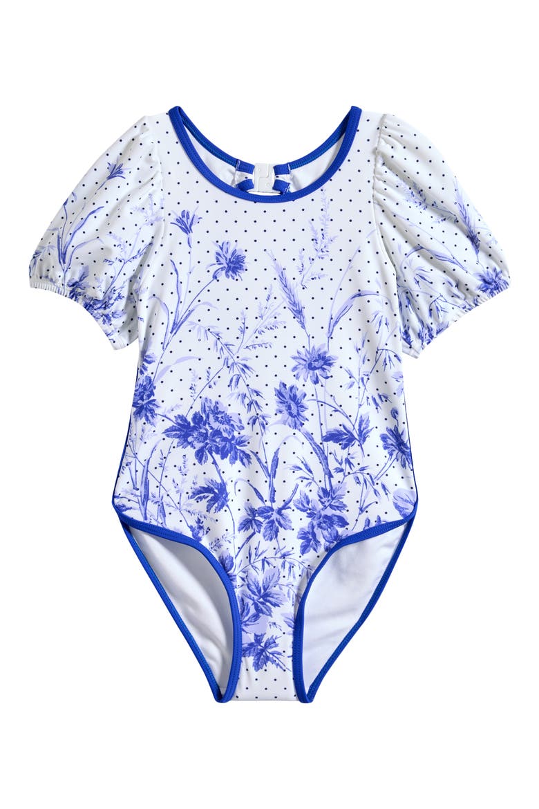 Kids' Clemmie One-Piece Swimsuit, Main, color, BLUE PRINT