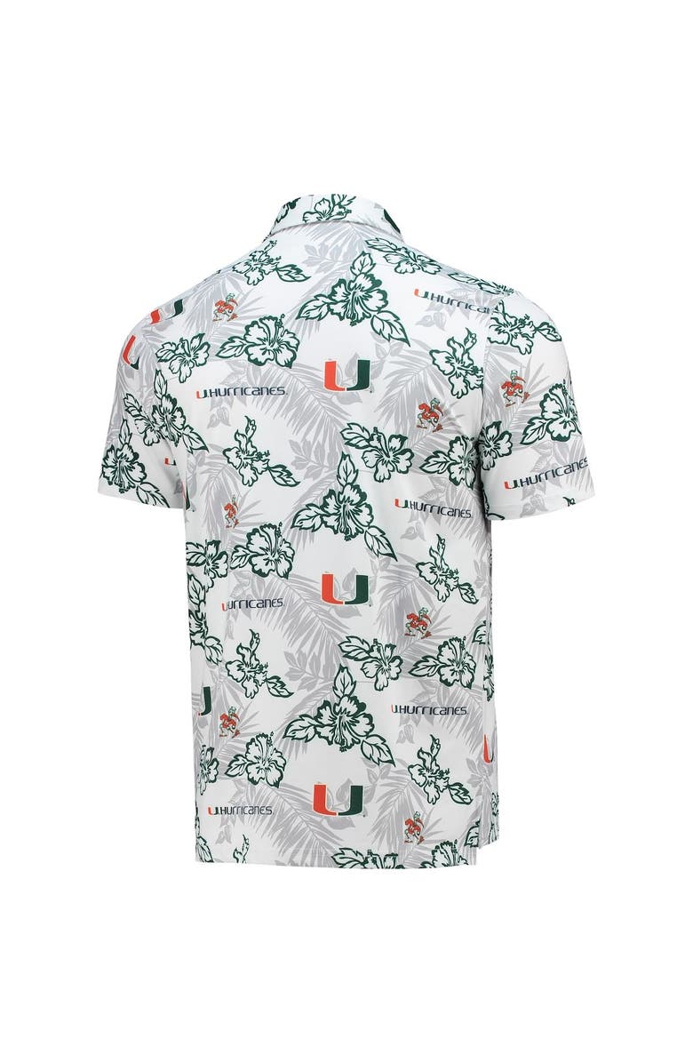 Reyn Spooner Men's Reyn Spooner White Miami Hurricanes Performance Polo, Alternate, color, White