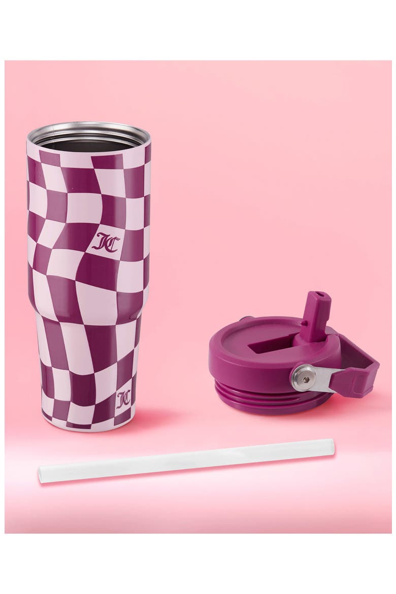 Flip Flow 30-Ounce Stainless Steel Tumbler, Alternate, color, PINK WAVY CHECK